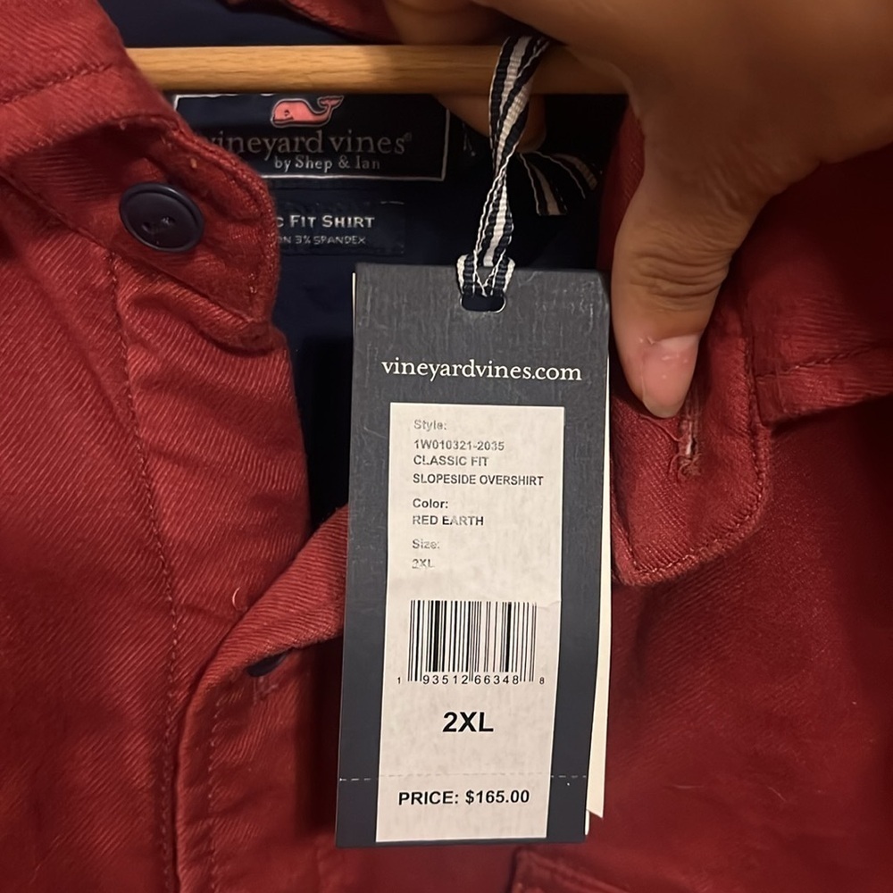 Vineyard Vines Men's Deep Red button up long sleeve jacket - Picture 2 of 5